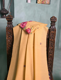 Pashmina Needle Work Shawl D#22 - Golden photo 2