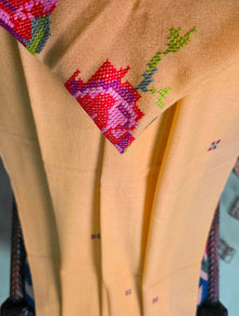 Pashmina Needle Work Shawl D#22 - Golden photo 4