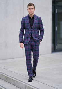 Holland & Sherry Selvage Check Wool Fabric - P Green photo 1