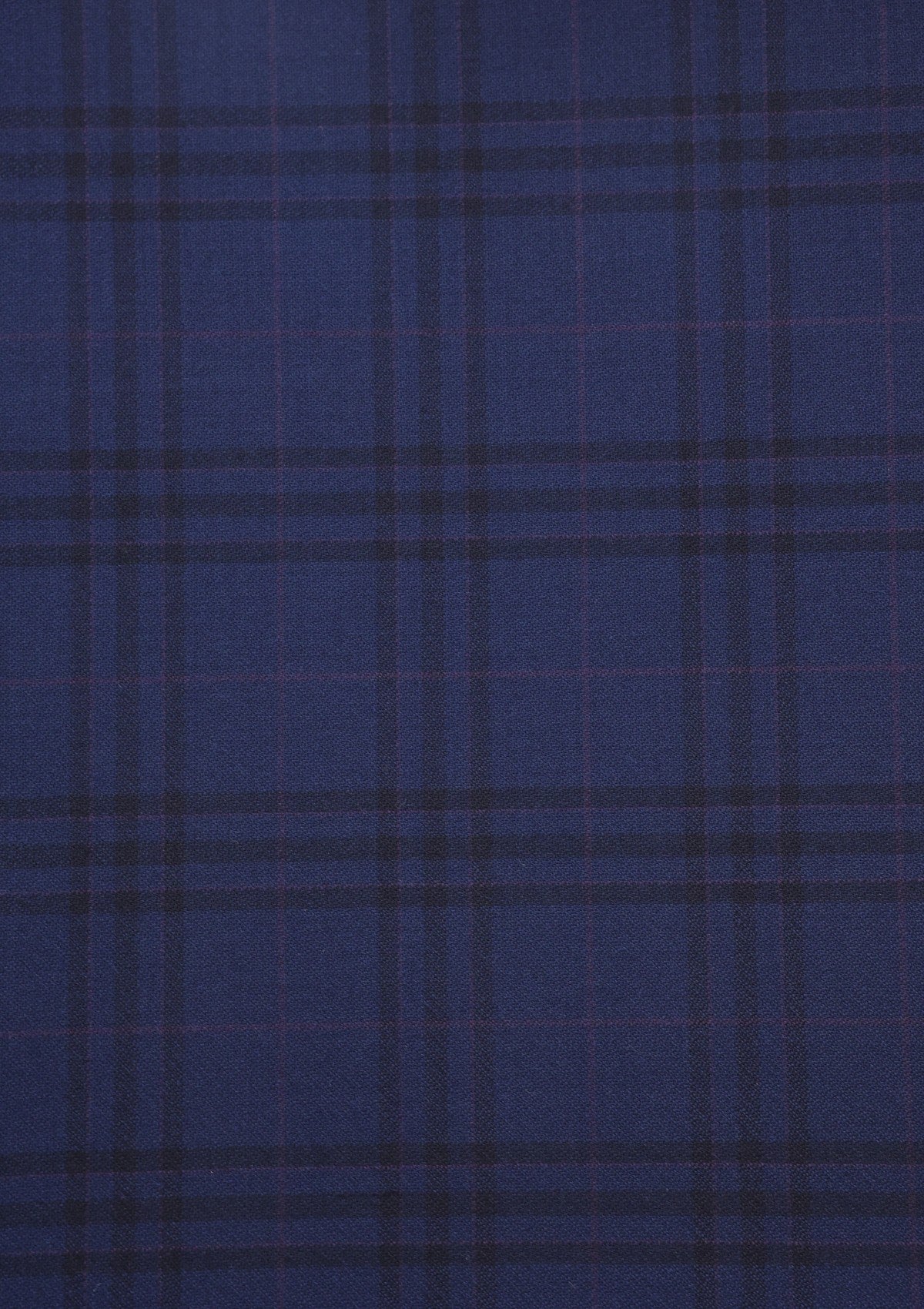 Holland & Sherry Selvage Check Wool Fabric - N Blue photo 2