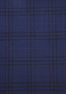 Holland & Sherry Selvage Check Wool Fabric - N Blue photo 2