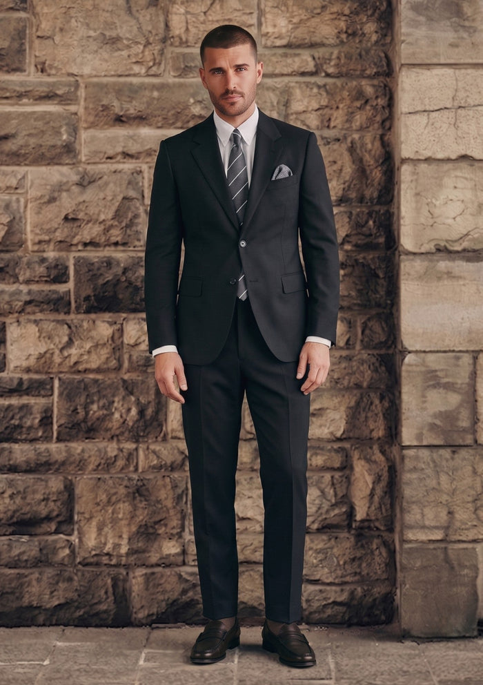 Dormeuil Super 130'S Echo Patagonian Wool Fabric - Black