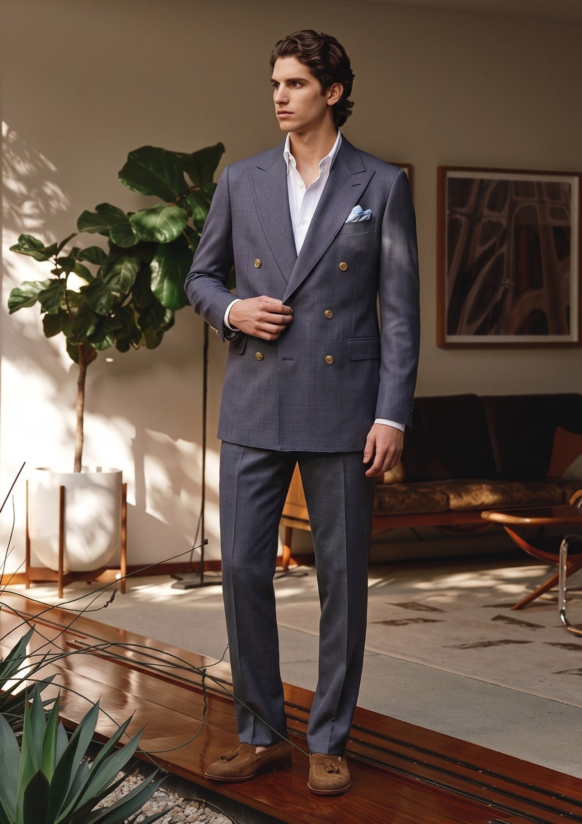 Cerruti Prestige Lanificio Super 130's Wool Fabric D#01 - Grey 2 photo 1