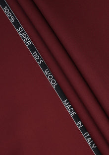 Reda Super 110's Wool Fabric - Maroon photo 1