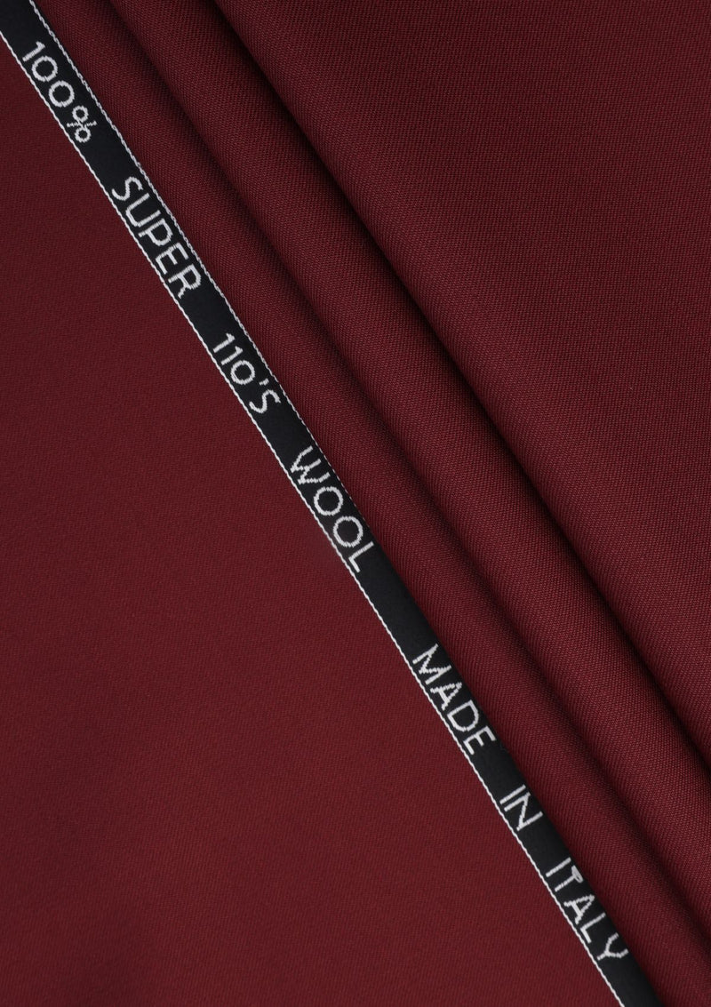 Reda Super 110's Wool Fabric - Maroon