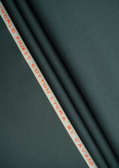 Elite Men Cavani World Finest Plain Cotton Fabric - D Green image 1