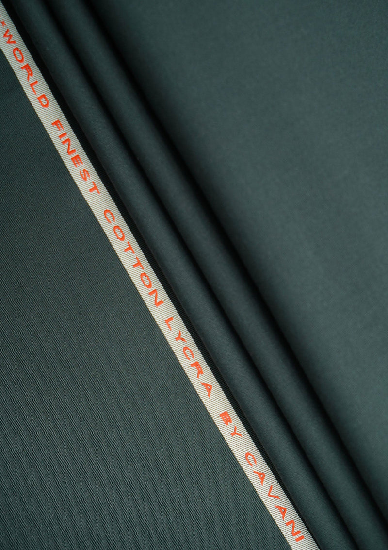 Elite Men Cavani World Finest Plain Cotton Fabric - D Green