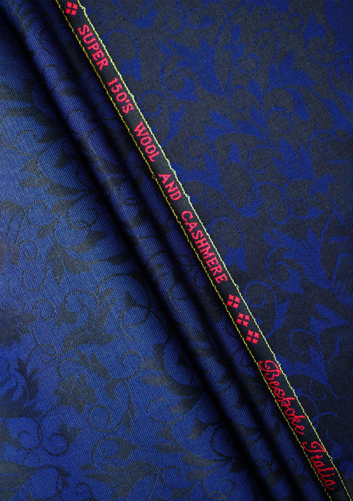 Elite Men Cavani World Finest Plain Cotton Fabric - N Blue image 1