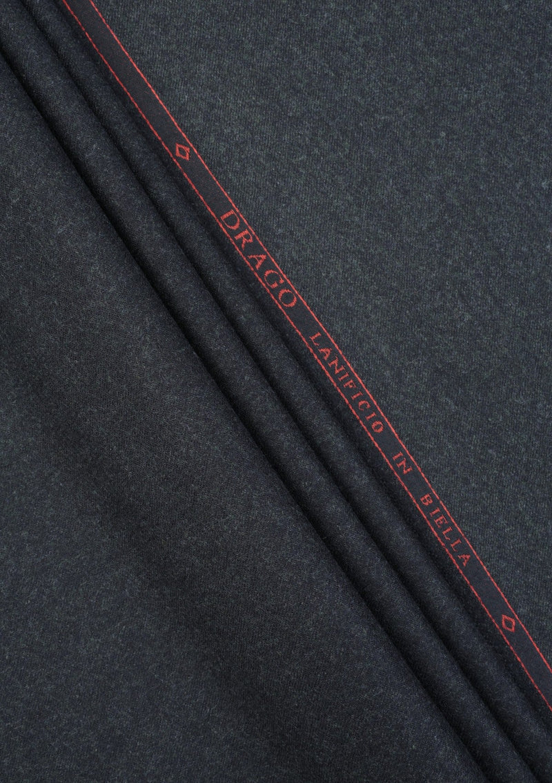 Drago Rugby Flannel Super 130's Wool Fabric - B Green
