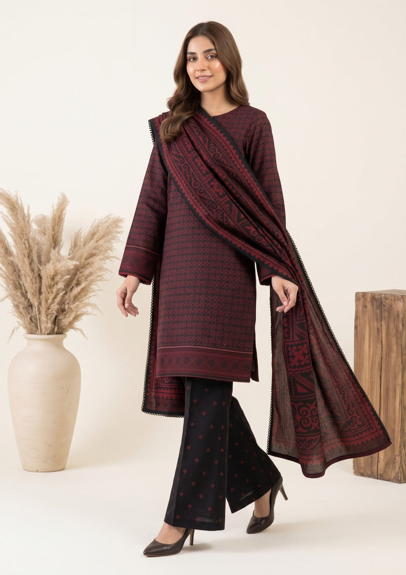 Winter - Rubaaiyat - Bana Dora Linen 26 - D#21 - Maroon & Black