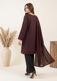 Winter - Rubaaiyat - Bana Dora Linen 26 - D#21 - Maroon & Black photo 2
