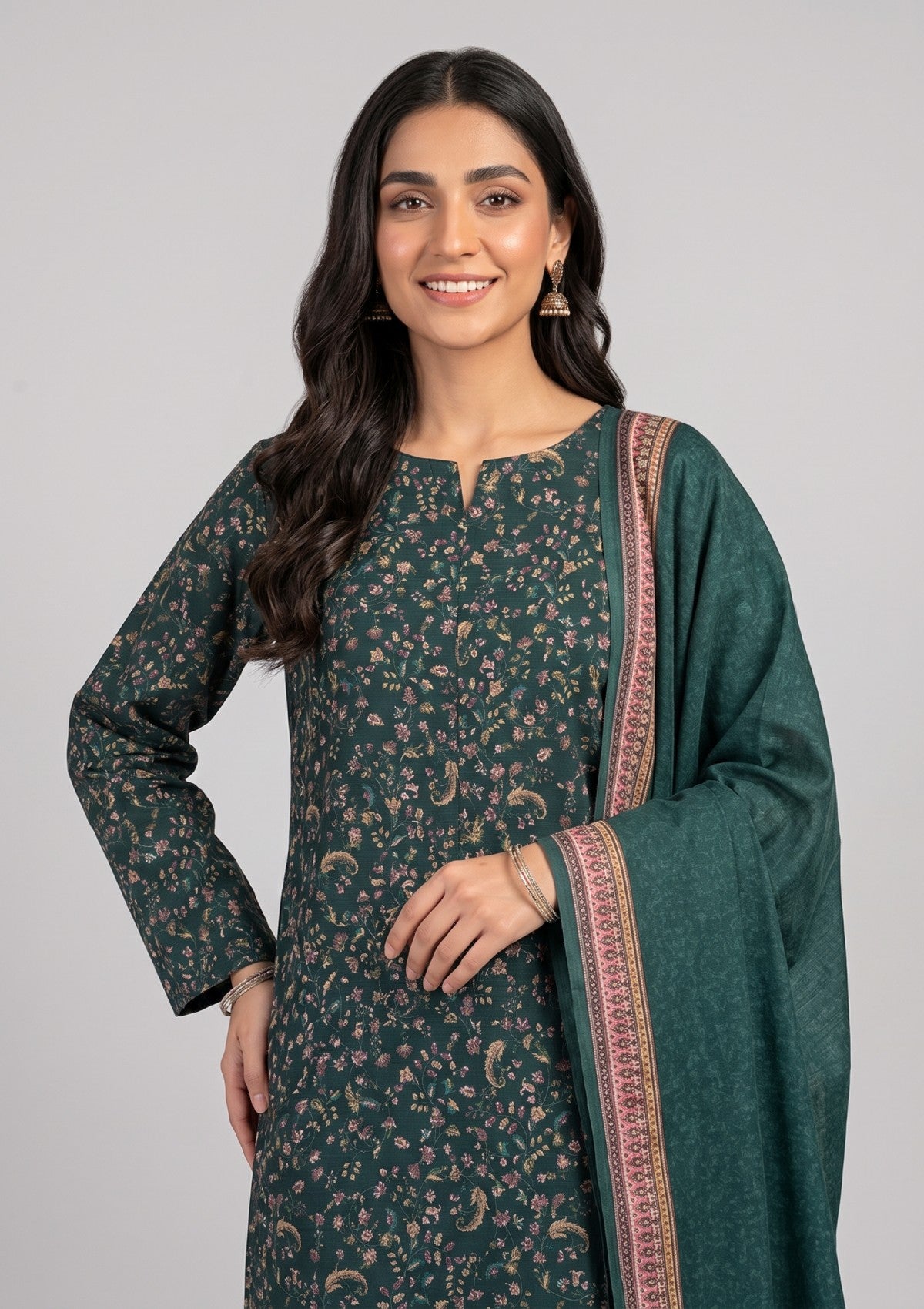Winter - Rubaaiyat - Bana Dora Linen 26 - D#22 - Green photo 3