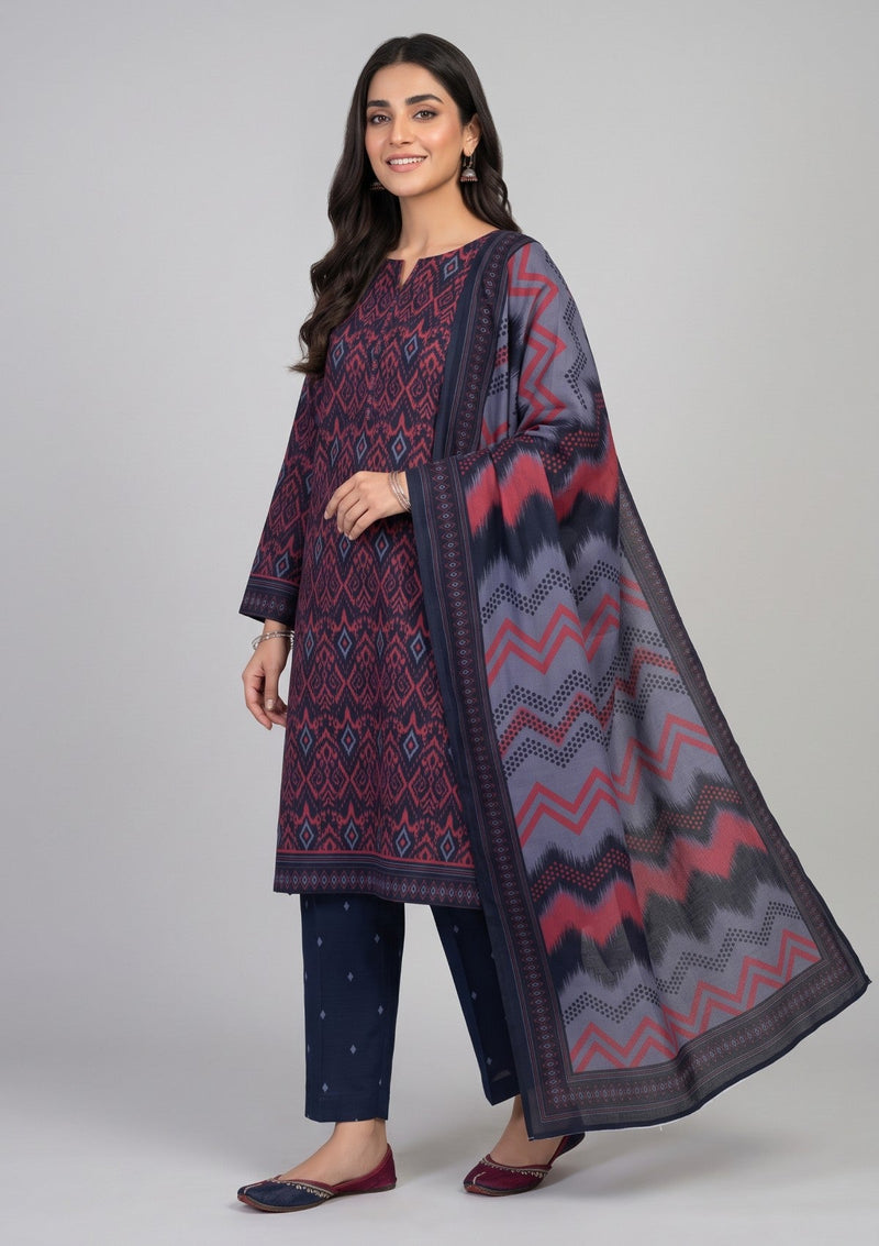 Winter - Rubaaiyat - Bana Dora Linen 26 - D#23 - Red & Black