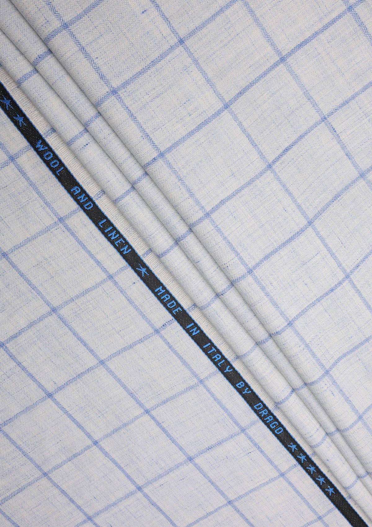 Drago Lanificio Beilla Suiting Wool & Linen Fabric - Blue photo 1