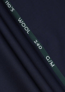 Reda Super 110'S Solid Weave 240 GM Wool Fabric - Navy Blue photo 1