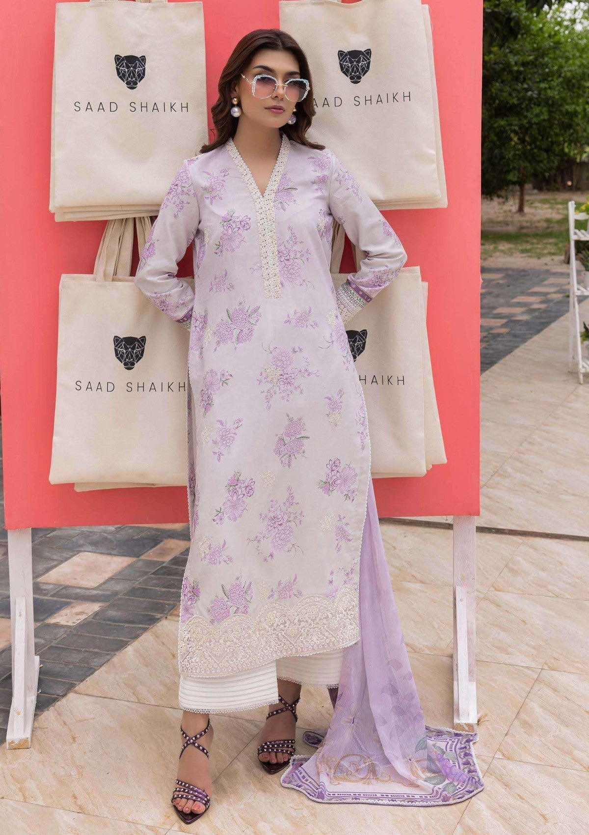 Lawn - Saad Shaikh - Mojito - Printed 25 - SS#1104 - Haze image 1