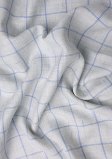 Drago Lanificio Beilla Suiting Wool & Linen Fabric - Blue photo 2