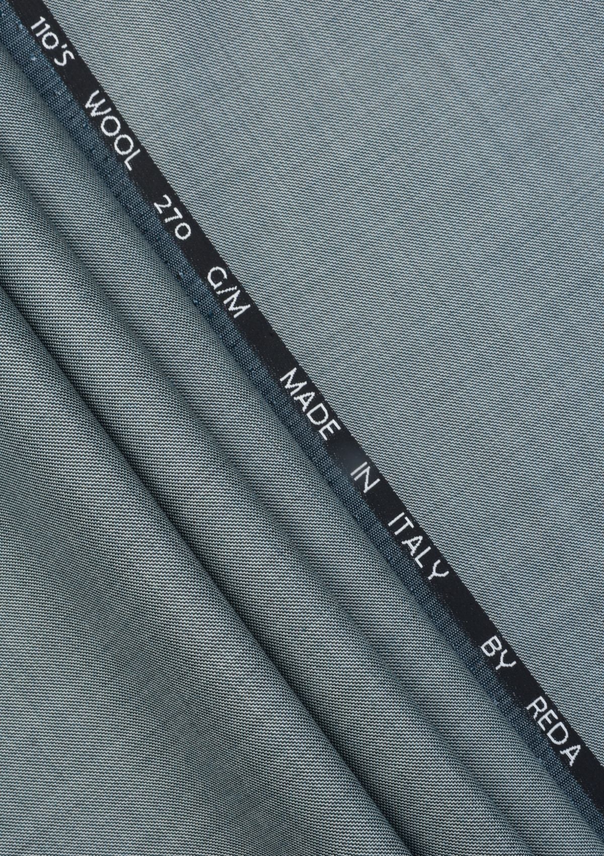 Reda Super 110'S Sharkskin 270 GM Wool Fabric - Light Green photo 1