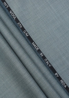 Reda Super 110'S Sharkskin 270 GM Wool Fabric - Light Green photo 1