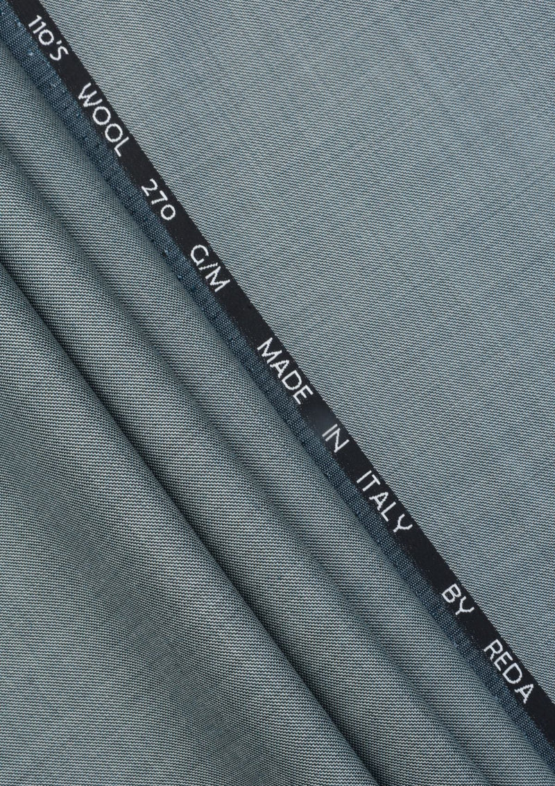 Reda Super 110'S Sharkskin 270 GM Wool Fabric - Light Green
