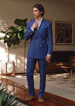 Cerruti Oxygen Fabric Super 130's Wool Fabric D#01 - Royal Blue photo 1