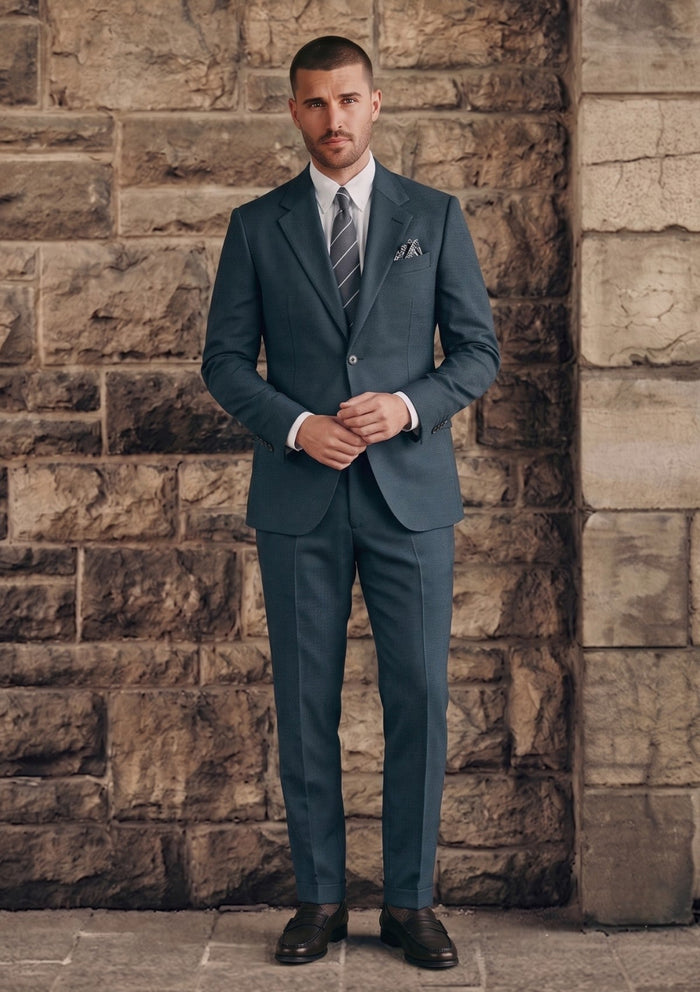 Dormeuil Super 130'S Echo Patagonian Wool Fabric- Green