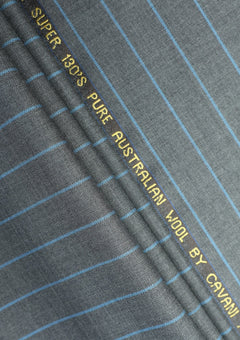 Cavani Four Season Selvage Broad Stripe Wool - Dark Grey image 2