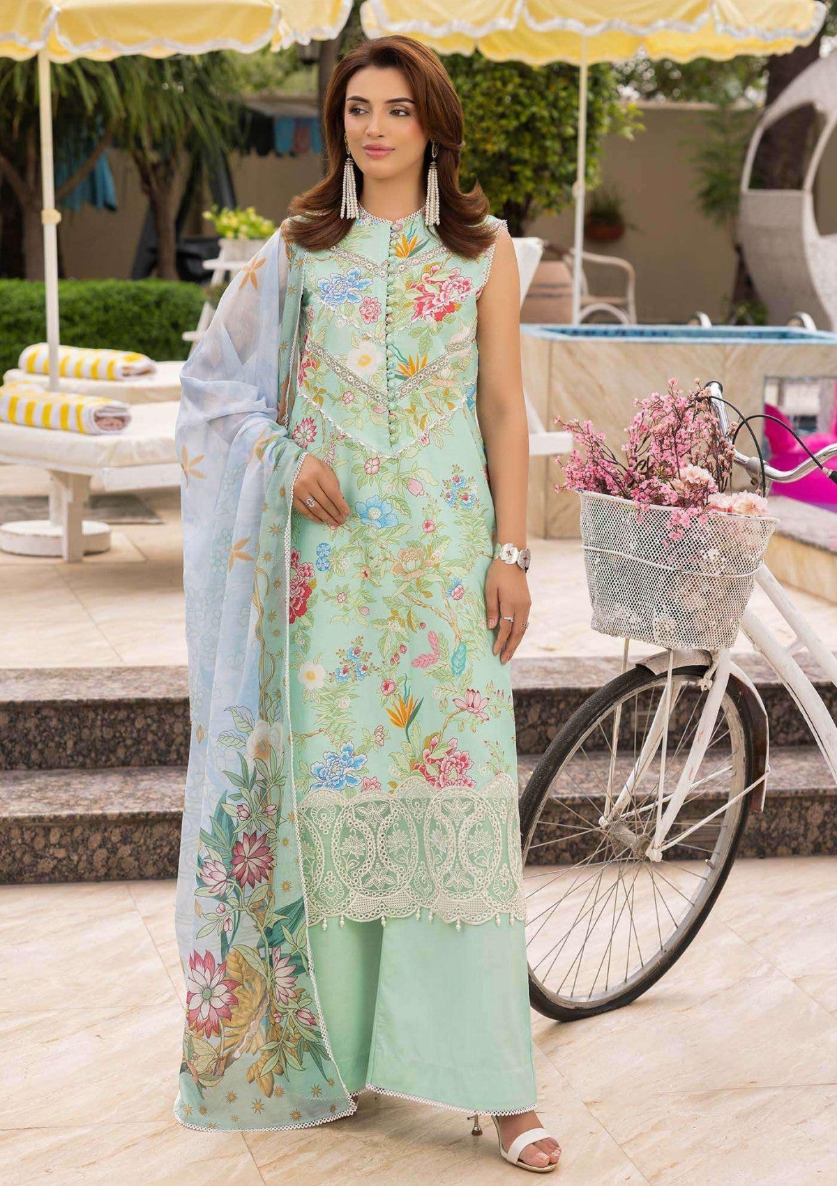 Lawn - Saad Shaikh - Mojito - Printed 25 - SS#1101 - Mintara image 1
