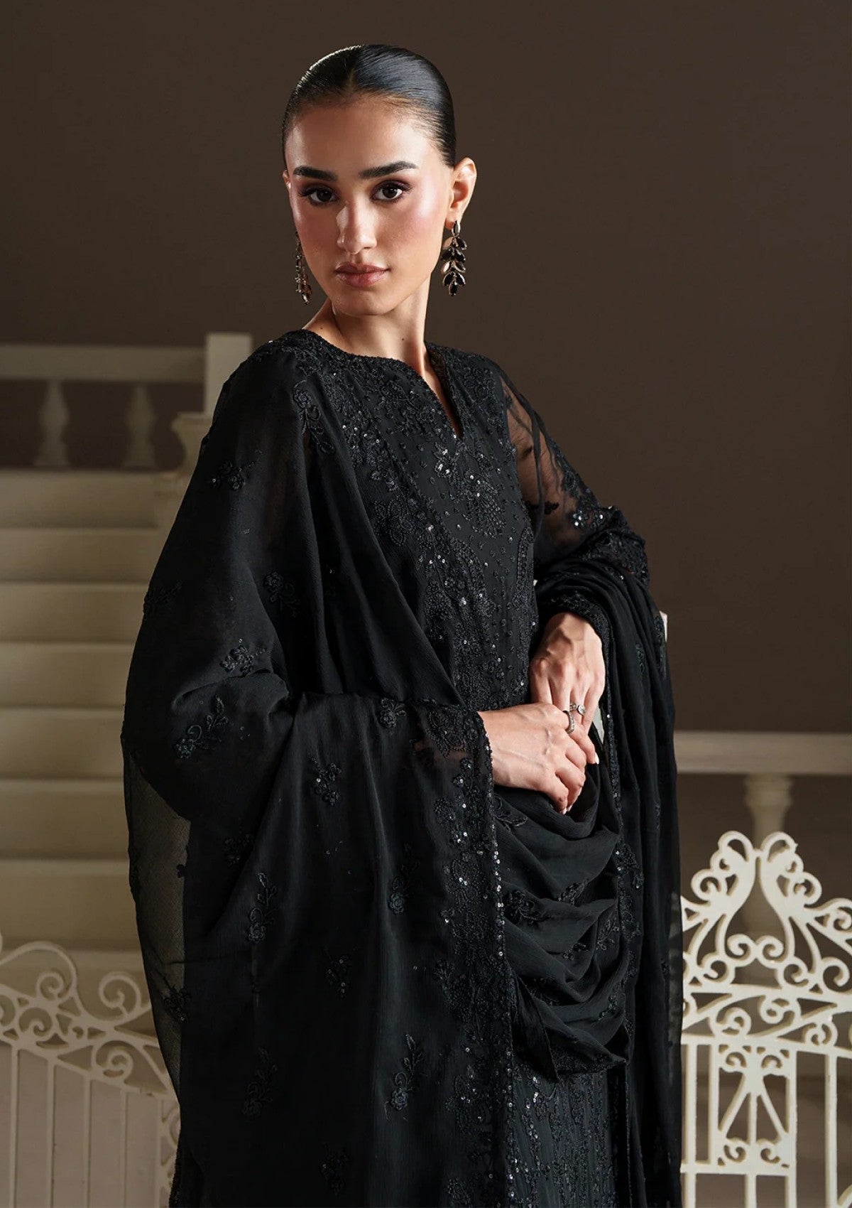 Formals - Emaan Adeel - Modern Heirloom Unstitched Chiffon 26 - OTTILIE photo 4