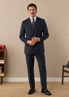 Guabello Super 150's Seven Wool Fabric - Blue photo 1