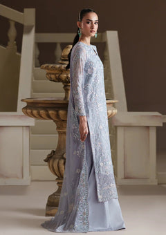 Formals - Emaan Adeel - Modern Heirloom Unstitched Chiffon 26 - BLUE VERSE photo 3
