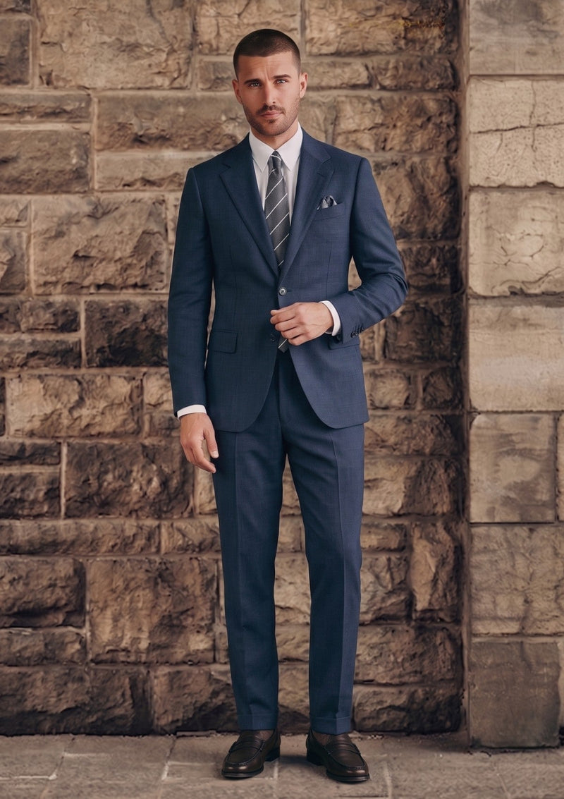 Dormeuil Super 130'S Echo Patagonian Wool Fabric - Dark Blue
