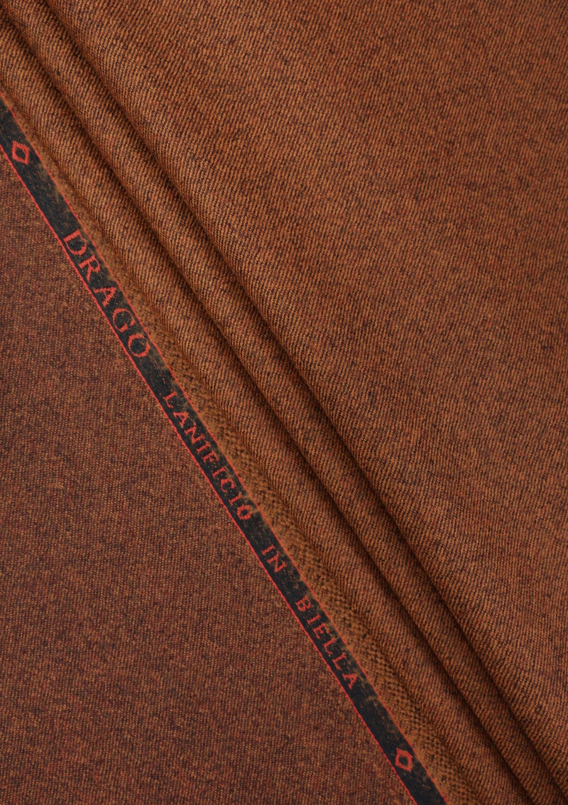 Drago Rugby Flannel Super 130's Wool Fabric - B Rust