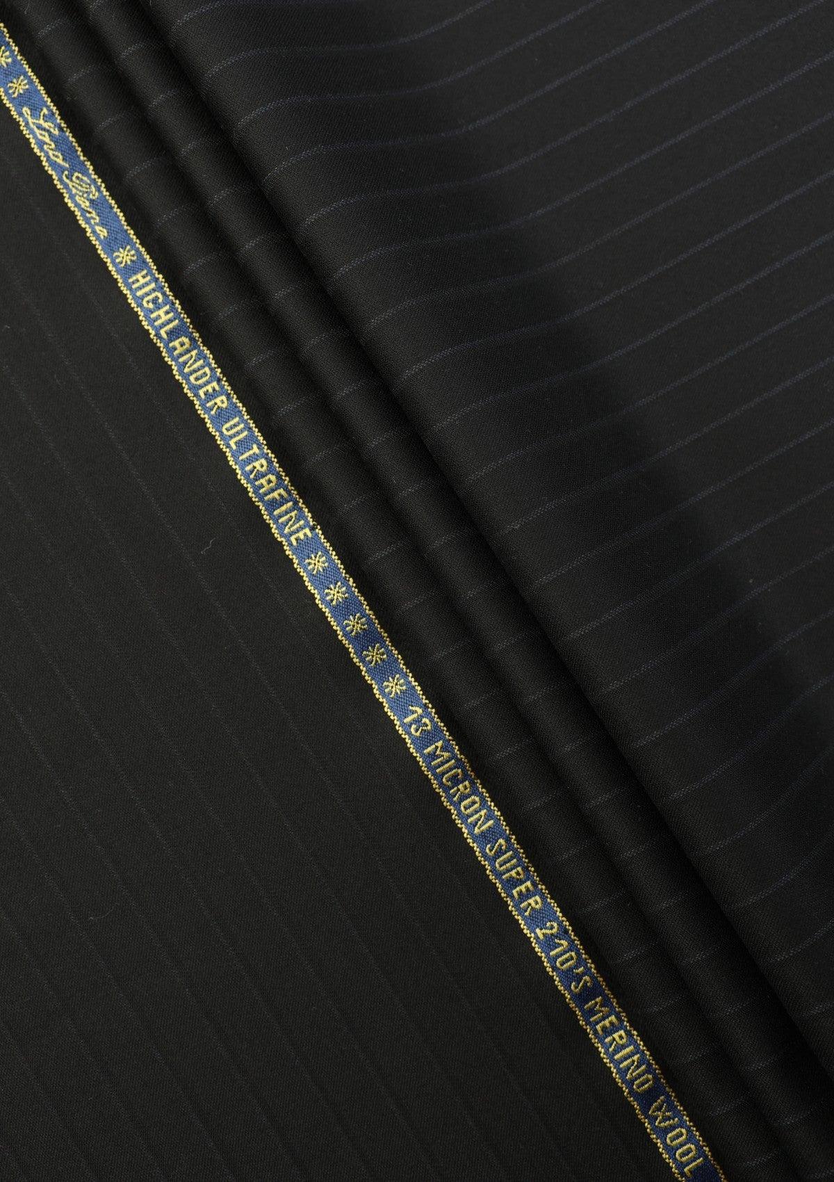 Loro Piana Highlander 13 Micron Super 210's Merino Wool Fabric - Black photo 1