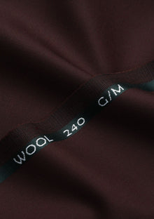 Reda Super 110'S Solid Weave 240 GM Wool Fabric - Reddish Brown photo 3
