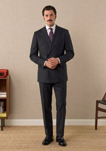 Guabello Super 150's Seven Wool Fabric - Black photo 1