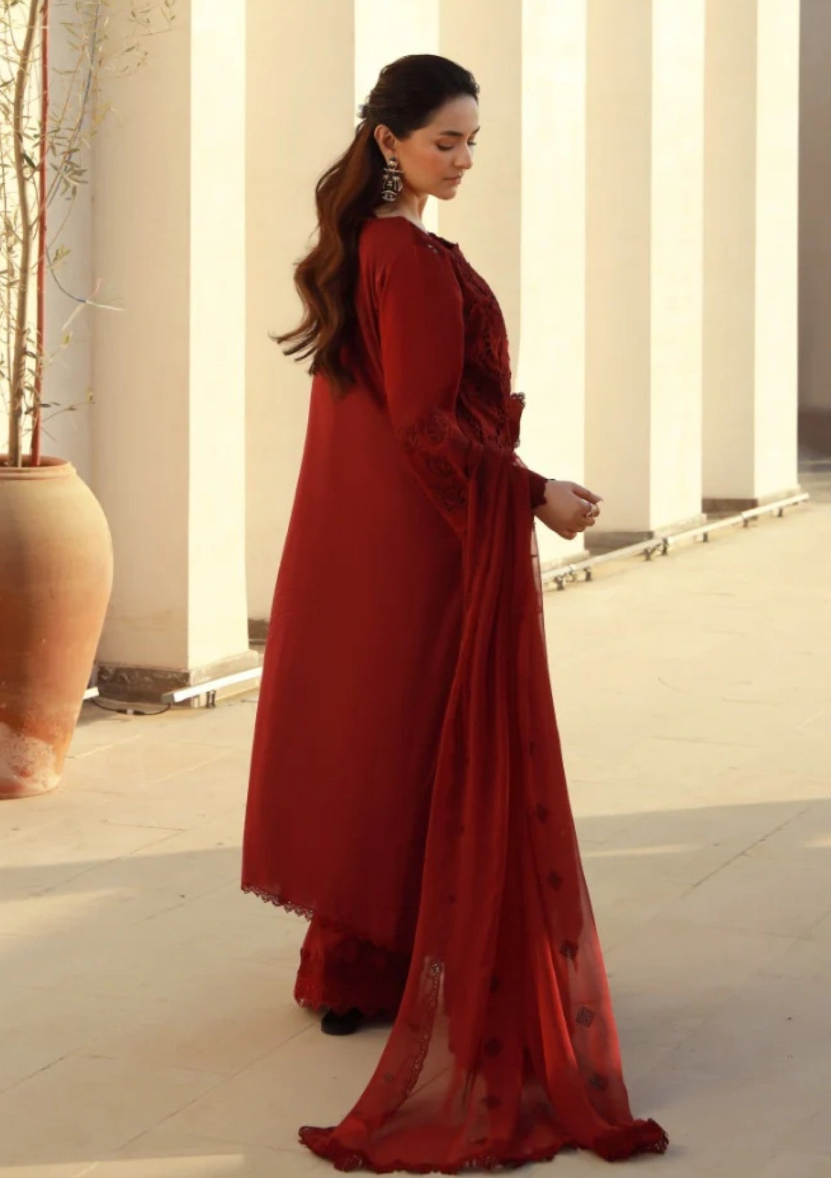 Lawn - Marwat Textiles - Gulmina - Unstitched 25 - D#10 - Scarlet image 3
