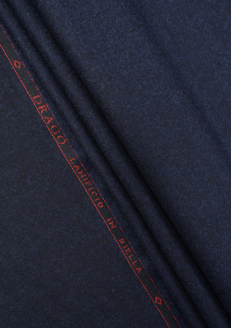 Drago Rugby Flannel Super 130's Wool Fabric - N Blue