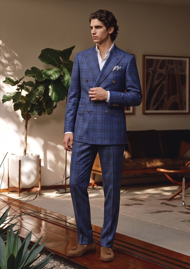Cerruti Prestige Lanificio Super 130's Wool Fabric D#02 - French Blue