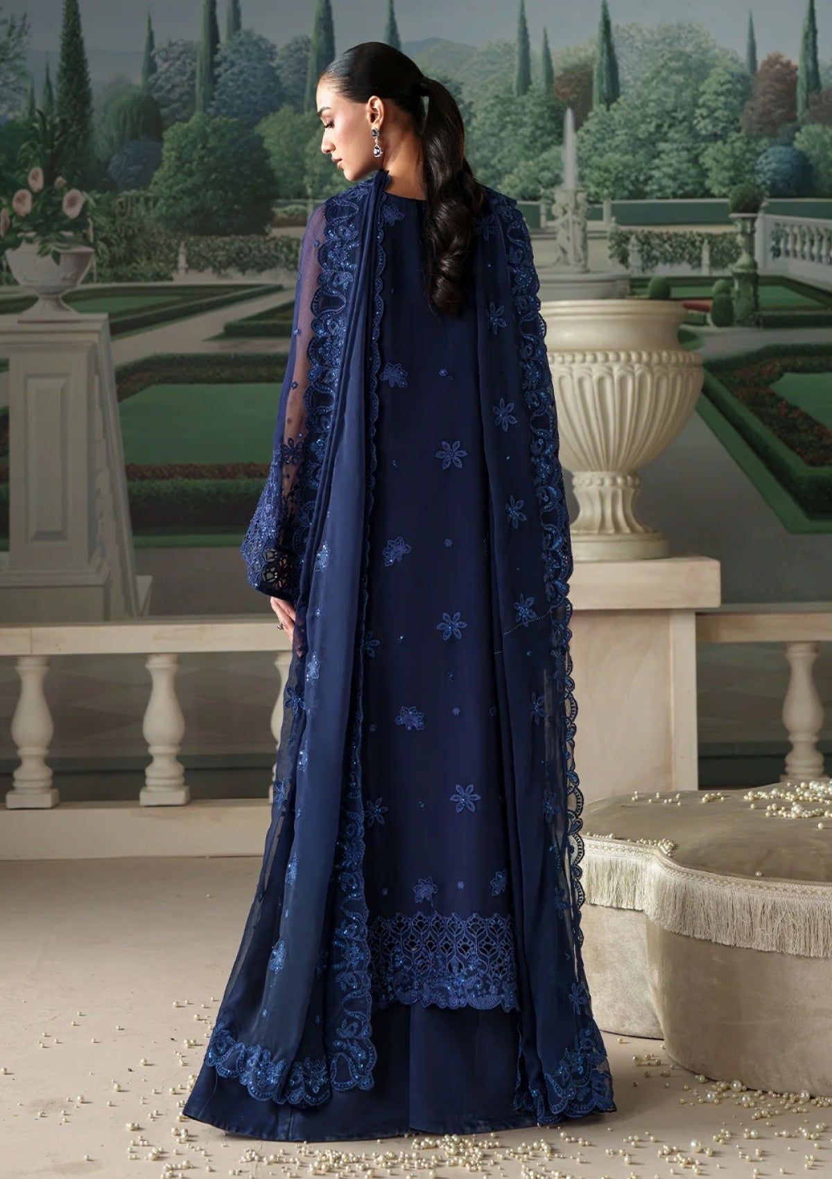 Formals - Emaan Adeel - Modern Heirloom Unstitched Chiffon 26 - CORALIA photo 2