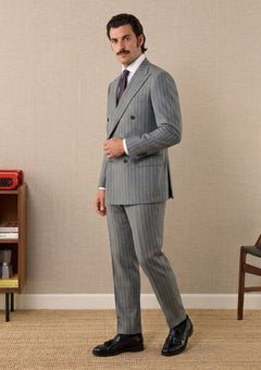 Guabello Super 150's Seven Wool Fabric - Grey photo 1