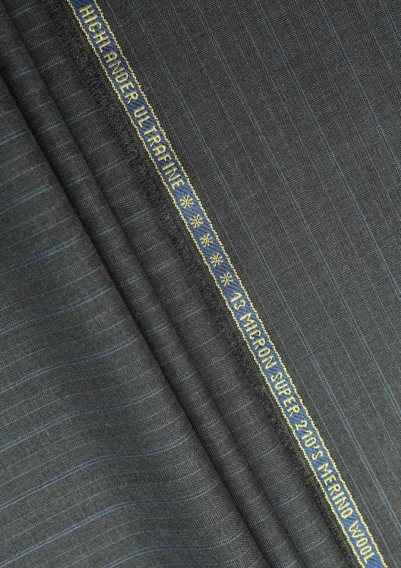 Loro Piana Highlander 13 Micron Super 210's Merino Wool Fabric - Grey
