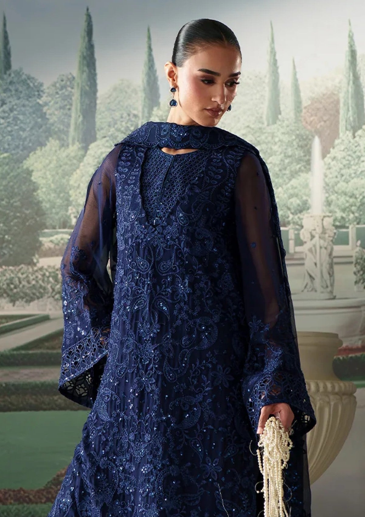 Formals - Emaan Adeel - Modern Heirloom Unstitched Chiffon 26 - CORALIA photo 4