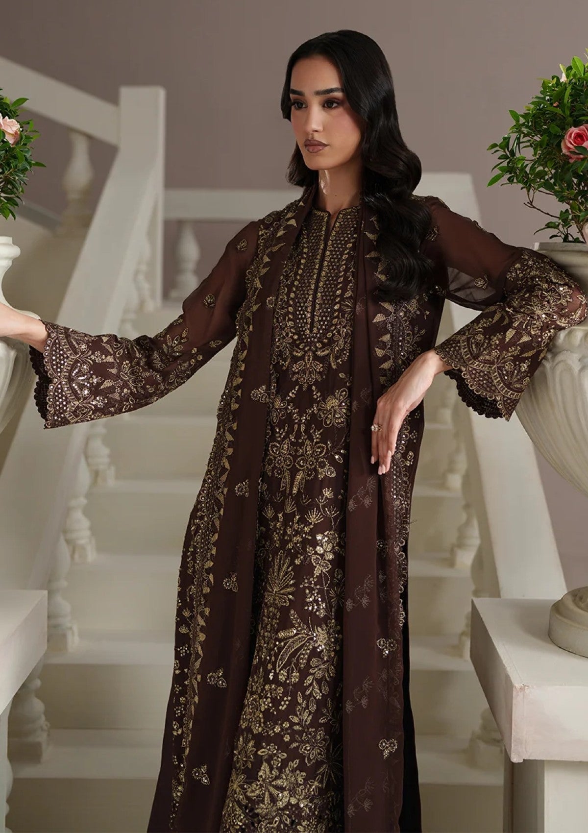 Formals - Emaan Adeel - Modern Heirloom Unstitched Chiffon 26 - ADELIA photo 4
