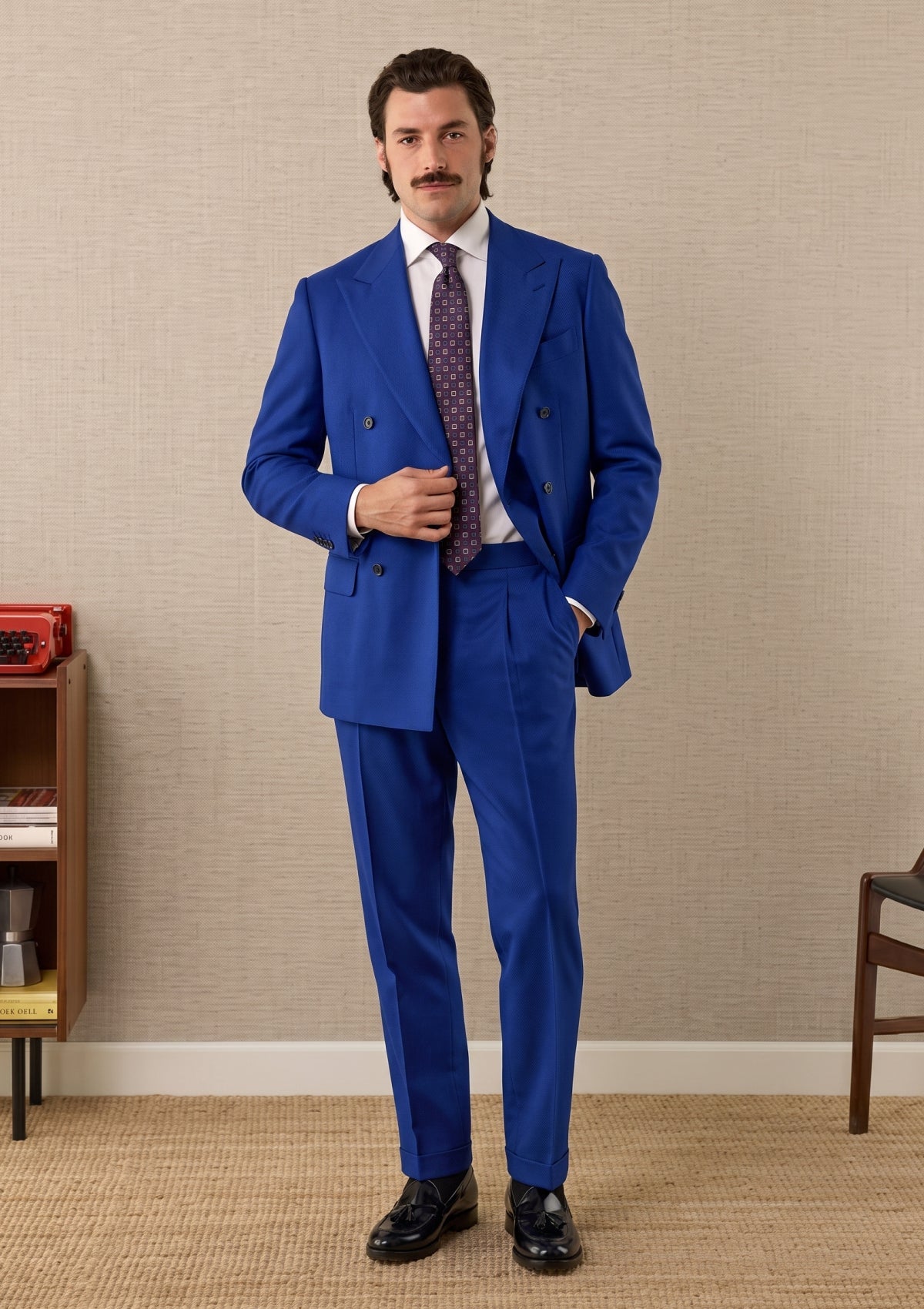 Guabello Super 150's Seven Wool Fabric - R Blue photo 1