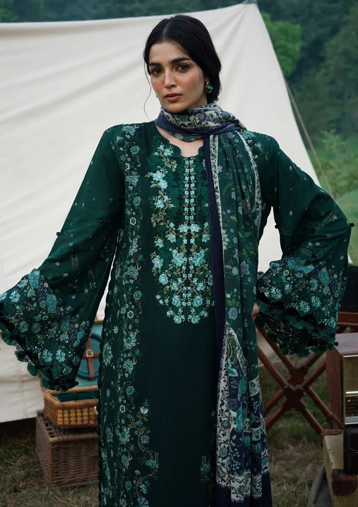 Winter - Elaf Premium - Wilderness - Pashmina Shawl Edit 26 - EWR#1A - WINTERMINT photo 3