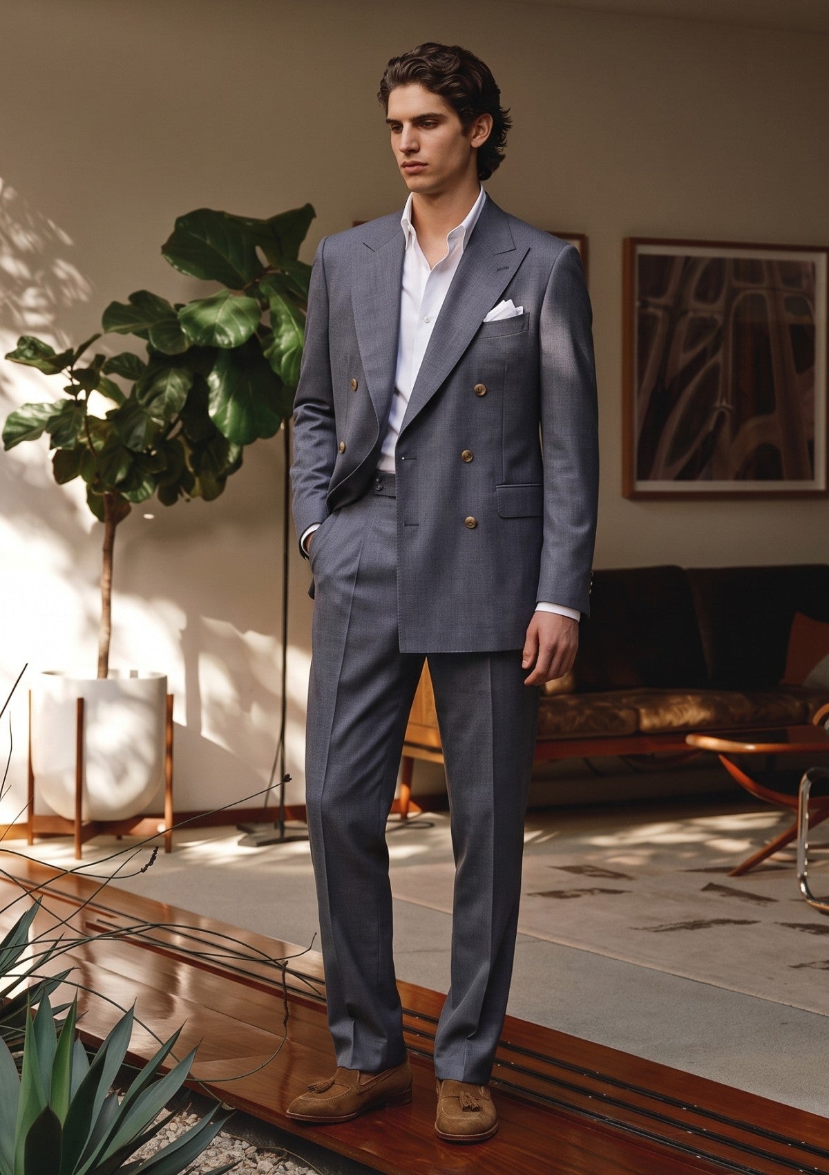 Cerruti Prestige Lanificio Super 130's Wool Fabric D#01 - Charcoal Grey photo 1