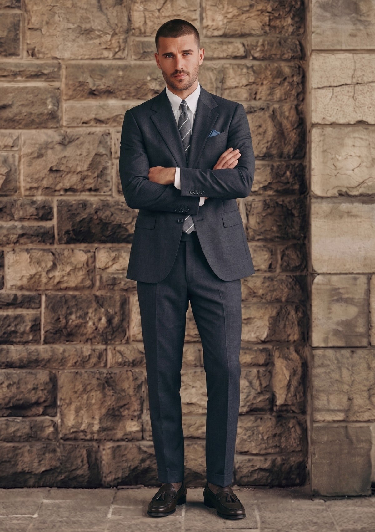 Dormeuil Super 130'S Echo Patagonian Wool Fabric - Charcoal photo 1