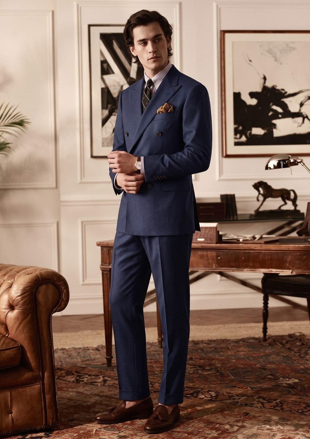 Loro Piana Zenit Cashmere Vicuna Wool & Silk Fabric - D Blue photo 1