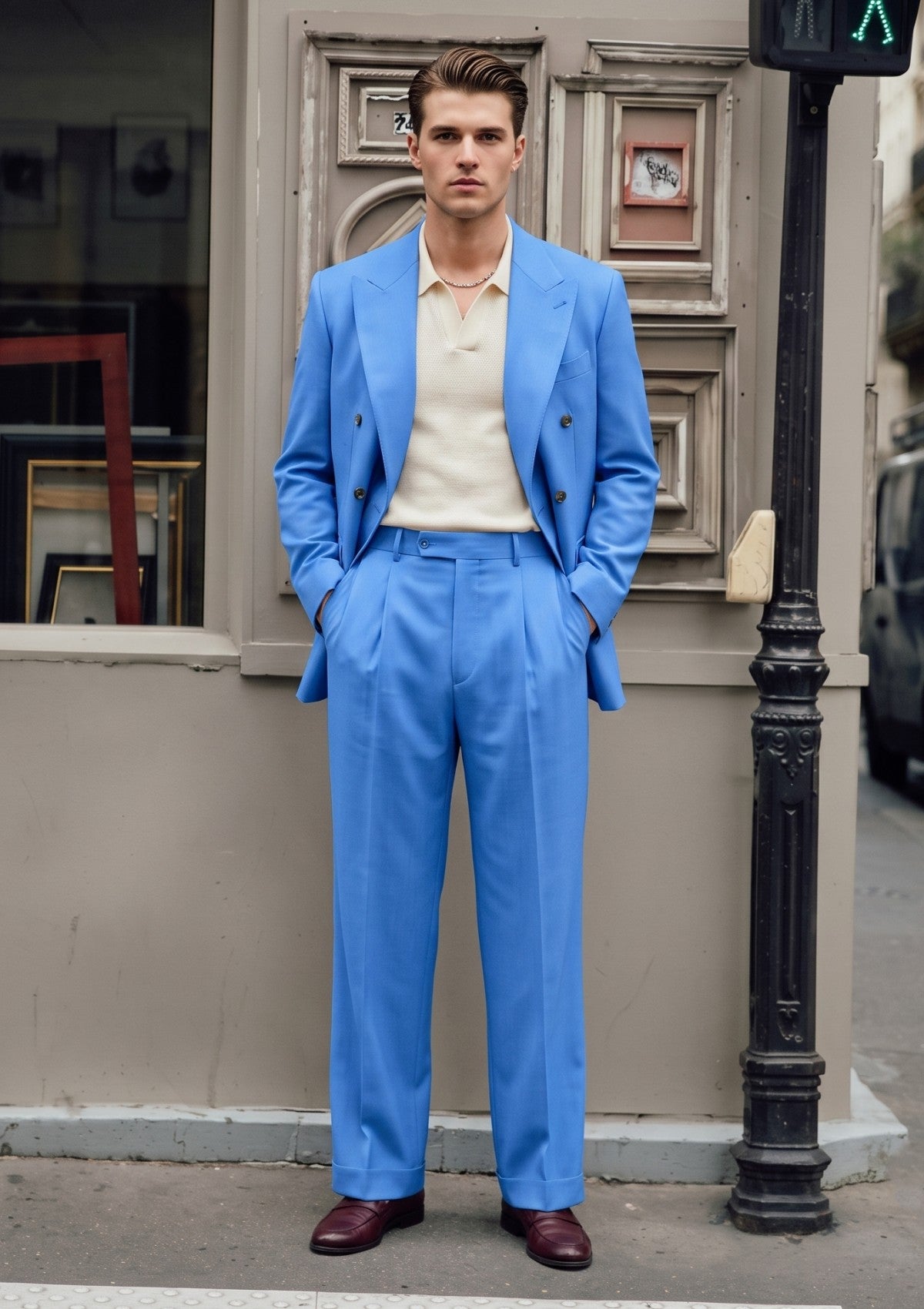 Cerruti Prestige Lanificio Super 130's Wool Fabric D#01 - Sky Blue photo 1